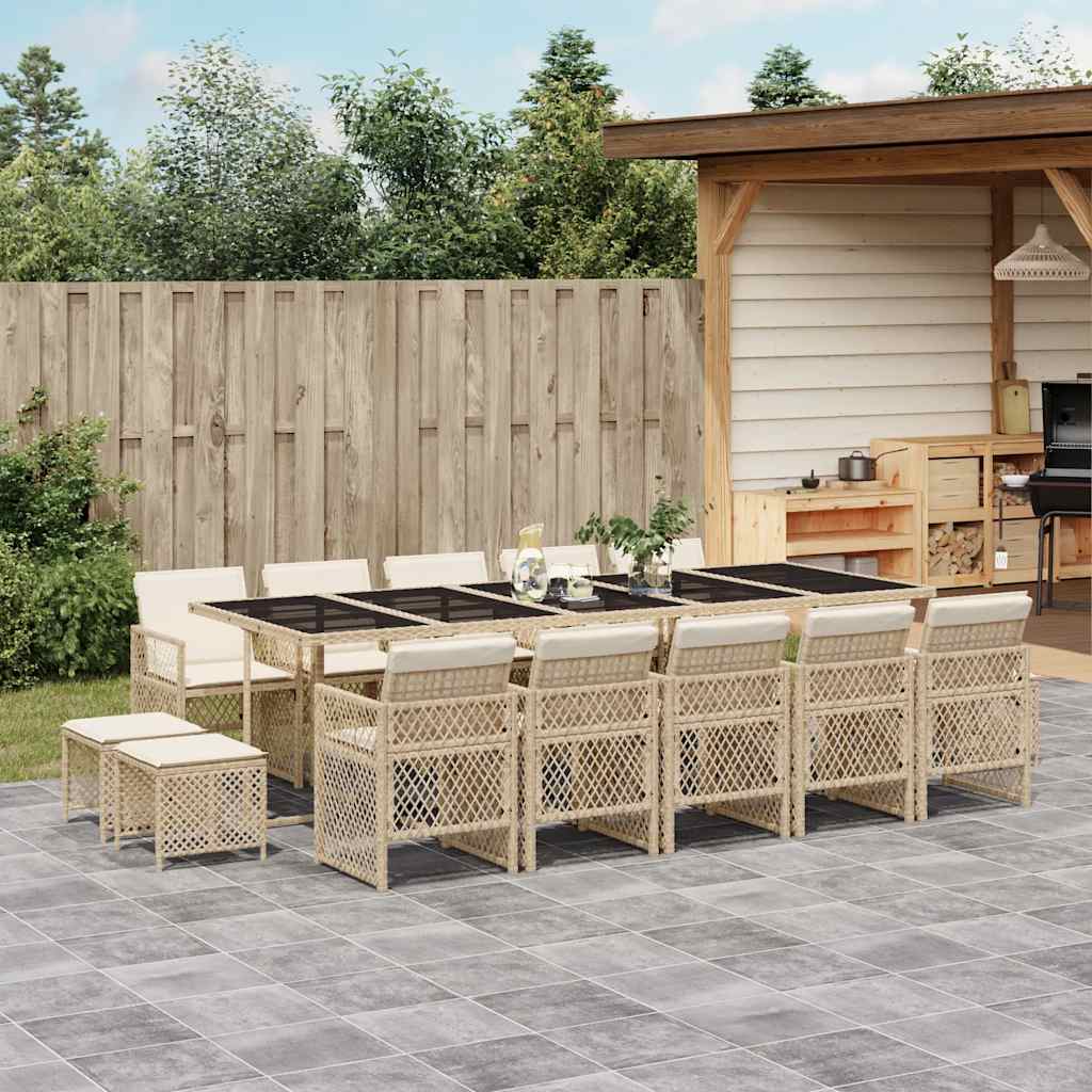 vidaXL 9-piece Garden Dining Set poly rattan black