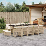 vidaXL 9-piece Garden Dining Set poly rattan black