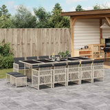 vidaXL 9-piece Garden Dining Set poly rattan black
