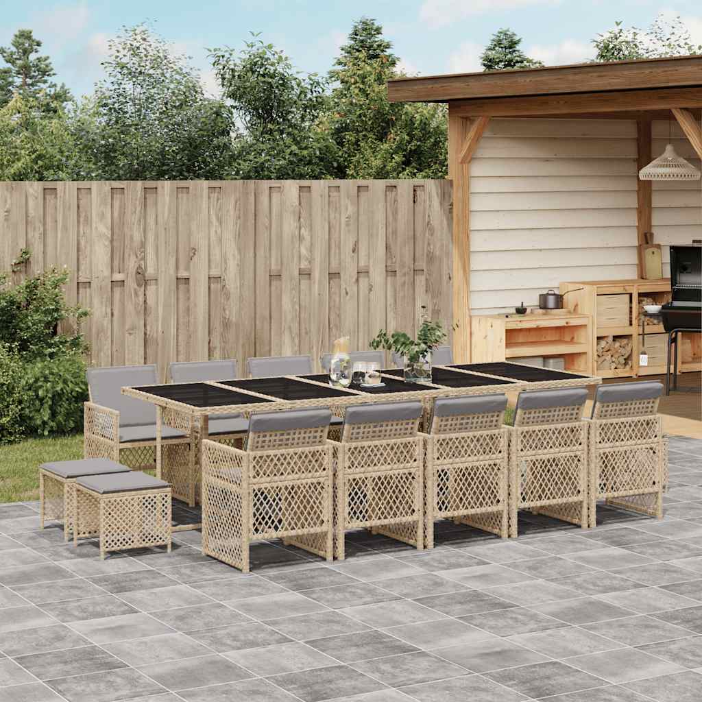 vidaXL 9-piece Garden Dining Set poly rattan black