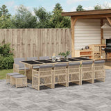 vidaXL 9-piece Garden Dining Set poly rattan black