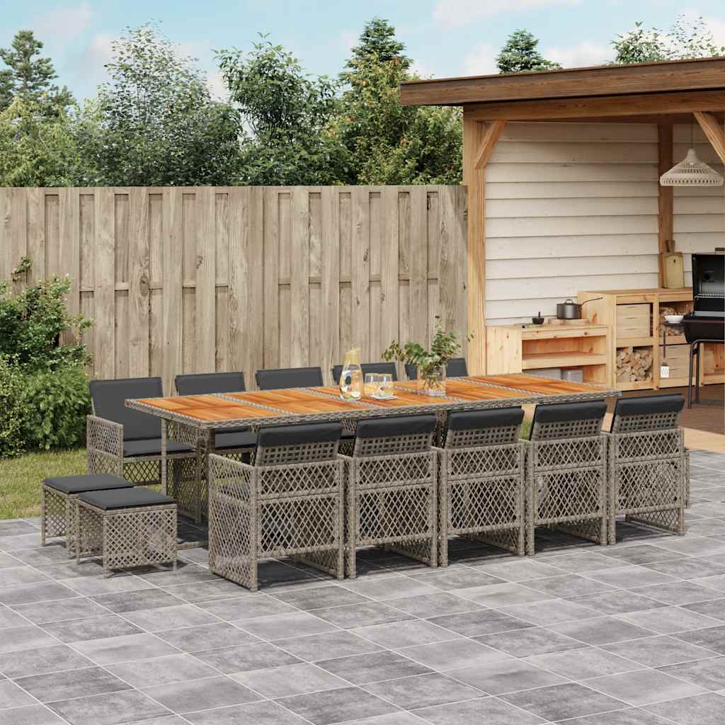 vidaXL 9-piece Garden Dining Set poly rattan black