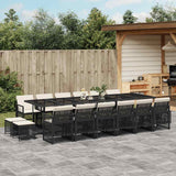 vidaXL 9-piece Garden Dining Set poly rattan black