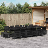 vidaXL 9-piece Garden Dining Set poly rattan black