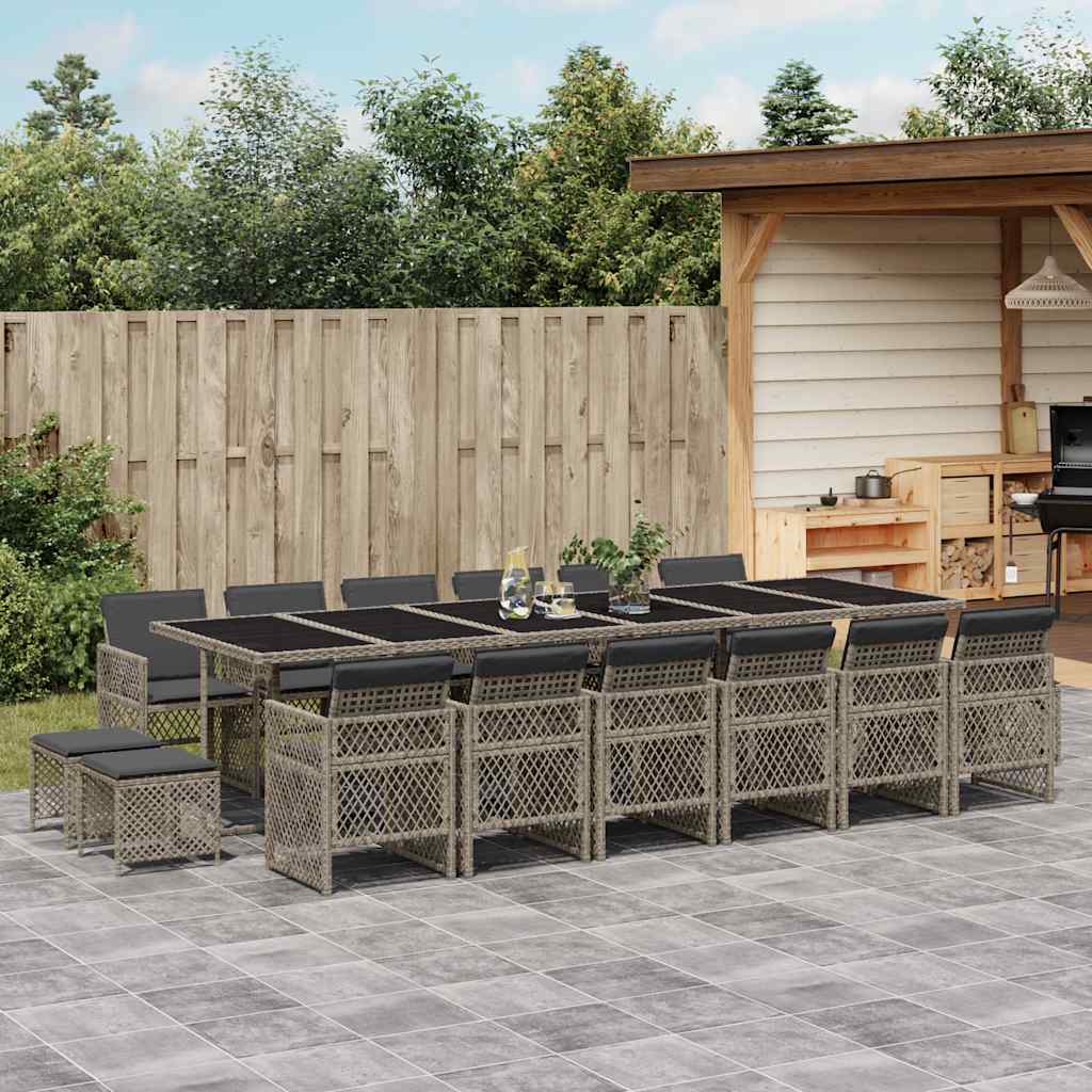 vidaXL 9-piece Garden Dining Set poly rattan black