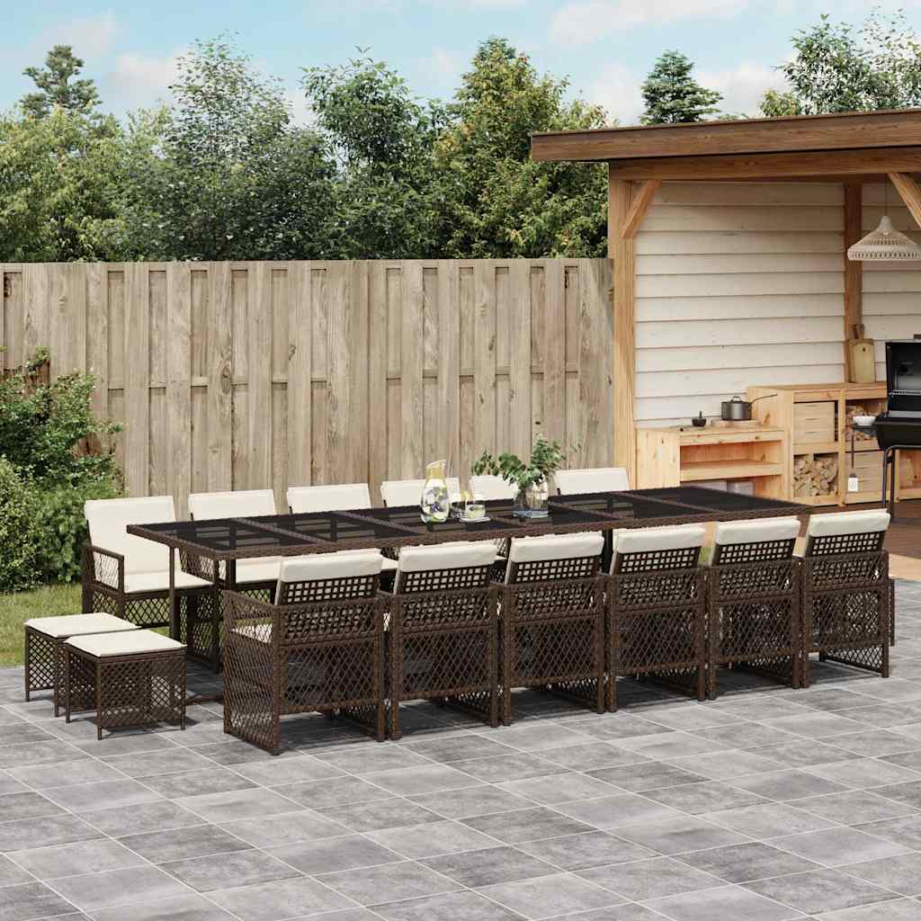 vidaXL 9-piece Garden Dining Set poly rattan black