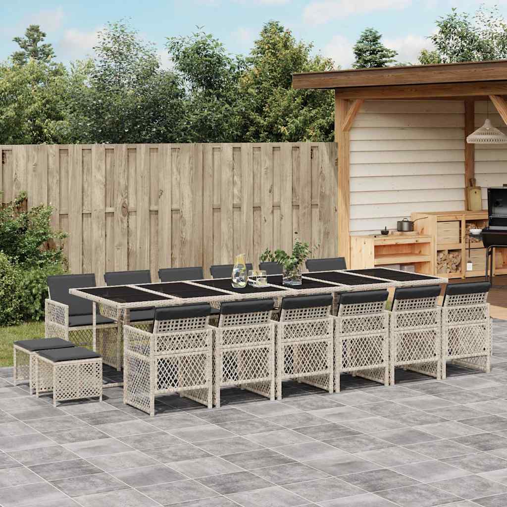 vidaXL 9-piece Garden Dining Set poly rattan black