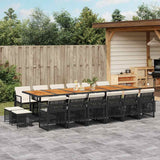 vidaXL 9-piece Garden Dining Set poly rattan black