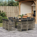vidaXL 9-delige Tuinset poly rattan zwart