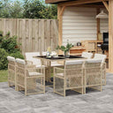 vidaXL 9-delige Tuinset poly rattan zwart