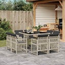 vidaXL 9-delige Tuinset poly rattan zwart