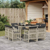 vidaXL 9-delige Tuinset poly rattan zwart