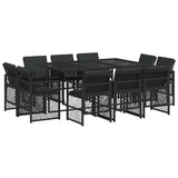 vidaXL 9-delige Tuinset poly rattan zwart