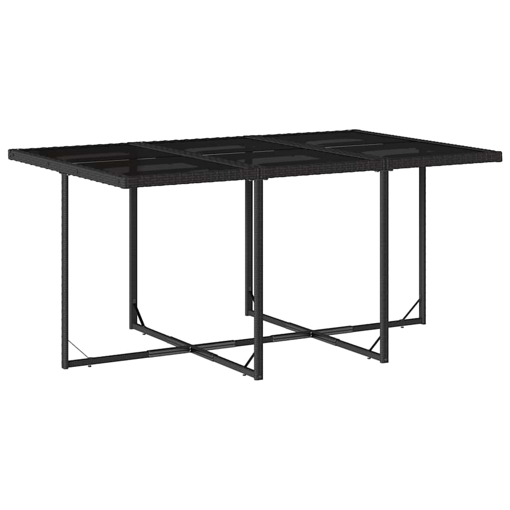 vidaXL 9-delige Tuinset poly rattan zwart