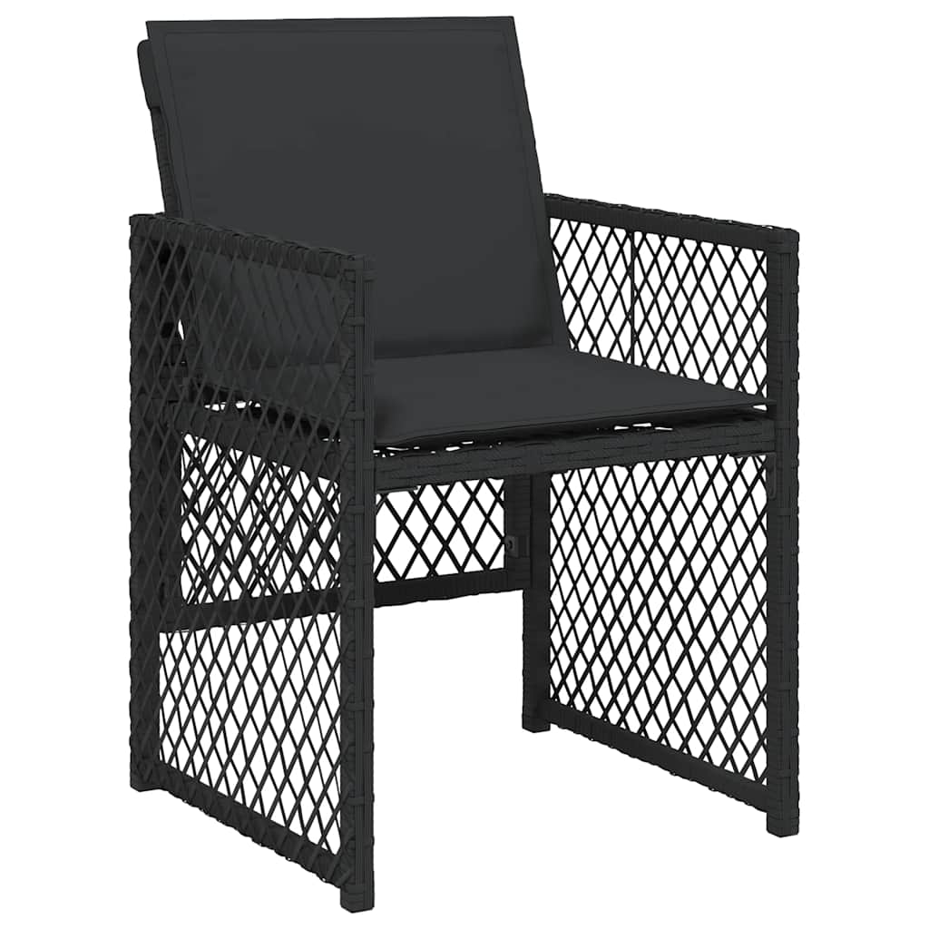 vidaXL 9-delige Tuinset poly rattan zwart
