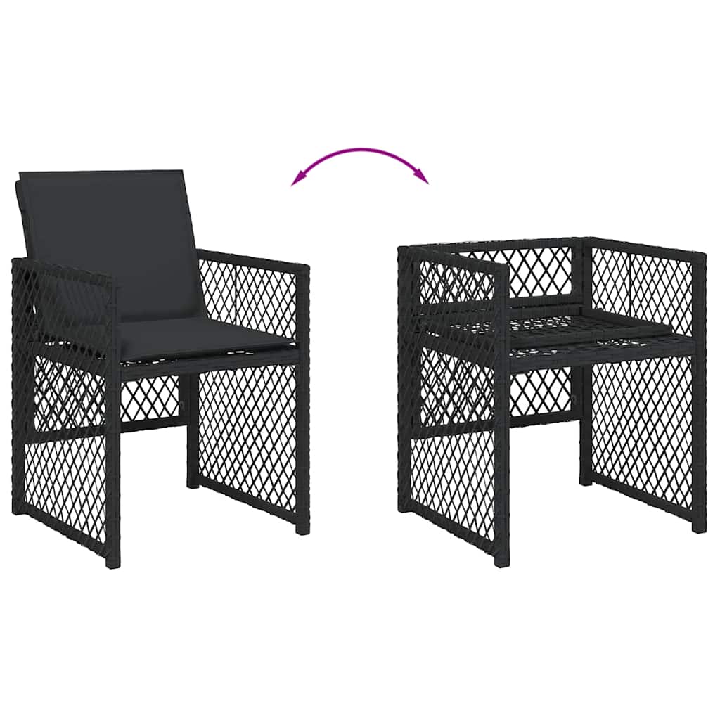 vidaXL 9-delige Tuinset poly rattan zwart