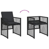 vidaXL 9-delige Tuinset poly rattan zwart