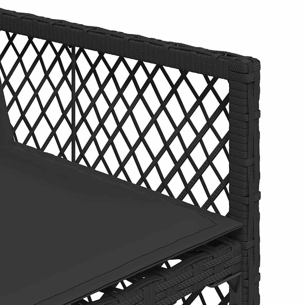 vidaXL 9-delige Tuinset poly rattan zwart