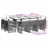 vidaXL 9-delige Tuinset poly rattan zwart