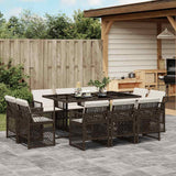 vidaXL 9-delige Tuinset poly rattan zwart