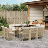 vidaXL 9-delige Tuinset poly rattan zwart