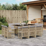 vidaXL 9-delige Tuinset poly rattan zwart