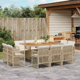 vidaXL 9-delige Tuinset poly rattan zwart