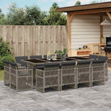 vidaXL 9-delige Tuinset poly rattan zwart