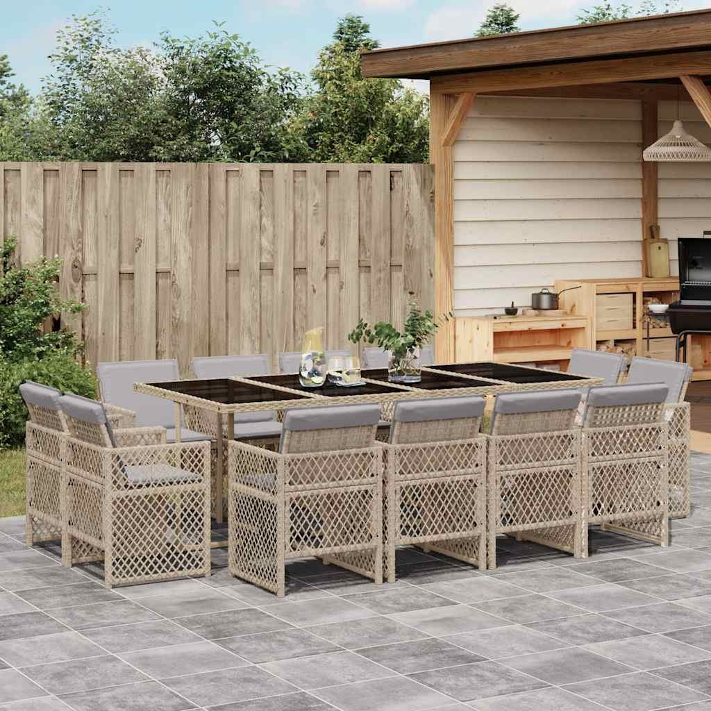 vidaXL 9-delige Tuinset poly rattan zwart
