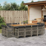 vidaXL 9-delige Tuinset poly rattan zwart