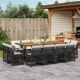 vidaXL 9-delige Tuinset poly rattan zwart
