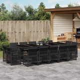 vidaXL 9-delige Tuinset poly rattan zwart