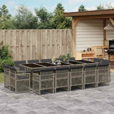 vidaXL 9-delige Tuinset poly rattan zwart