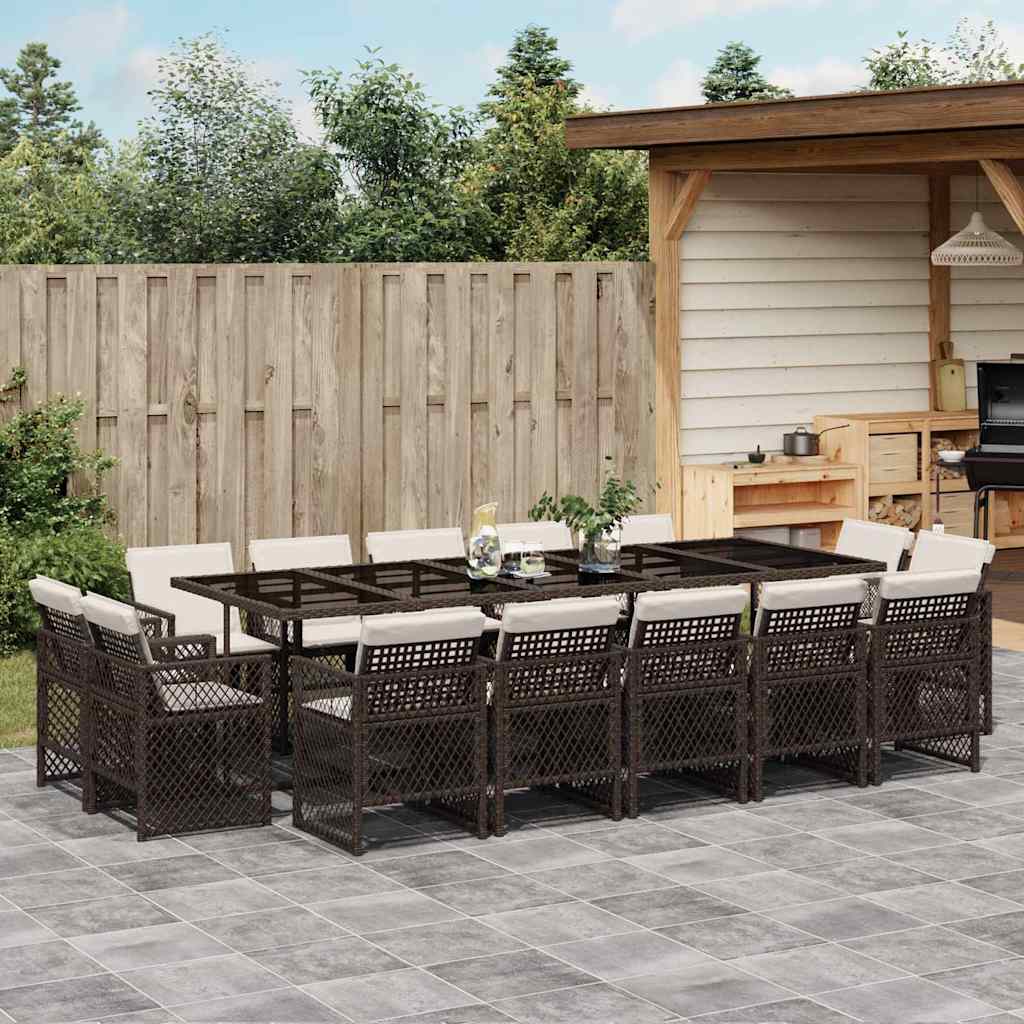 vidaXL 9-delige Tuinset poly rattan zwart