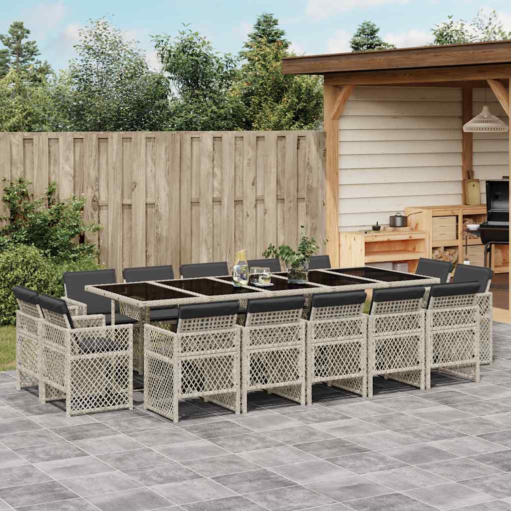vidaXL 9-delige Tuinset poly rattan zwart