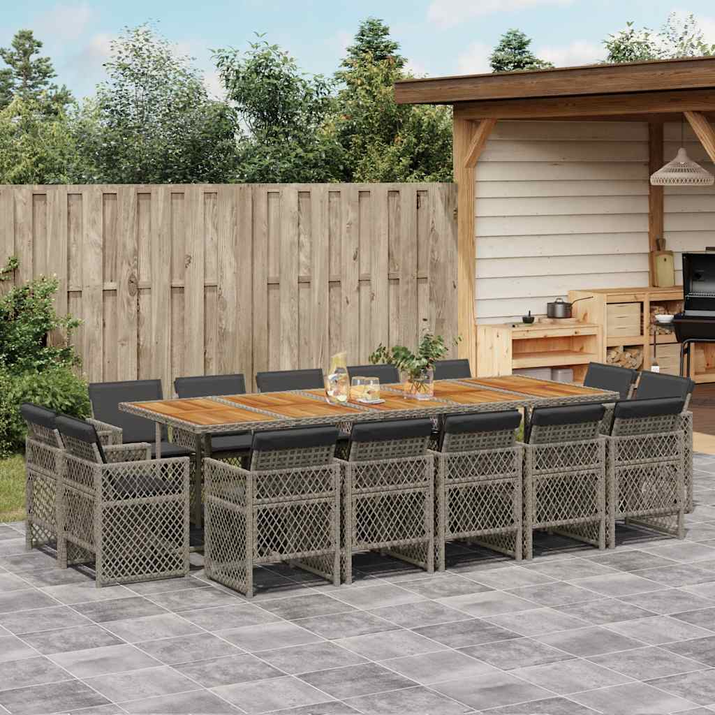vidaXL 9-delige Tuinset poly rattan zwart