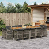vidaXL 9-delige Tuinset poly rattan zwart