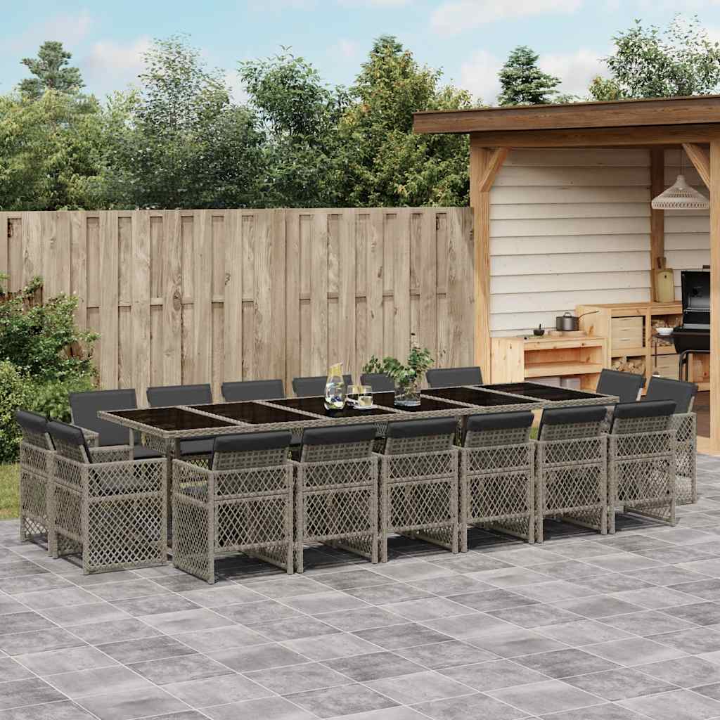 vidaXL 9-delige Tuinset poly rattan zwart