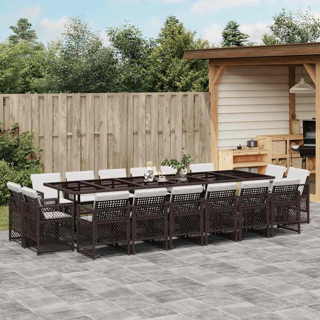 vidaXL 9-delige Tuinset poly rattan zwart