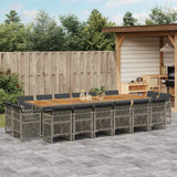vidaXL 9-delige Tuinset poly rattan zwart