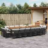 vidaXL 9-delige Tuinset poly rattan zwart