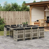 vidaXL 5-delige Tuinset met kussens poly rattan zwart