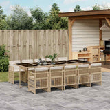 vidaXL 5-delige Tuinset met kussens poly rattan zwart