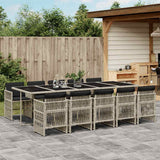 vidaXL 5-delige Tuinset met kussens poly rattan zwart