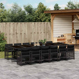 vidaXL 5-delige Tuinset met kussens poly rattan zwart