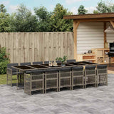 vidaXL 5-delige Tuinset met kussens poly rattan zwart