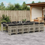vidaXL 5-delige Tuinset met kussens poly rattan zwart