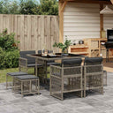 vidaXL 9-delige Tuinset poly rattan zwart