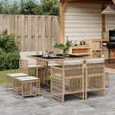 vidaXL 9-delige Tuinset poly rattan zwart