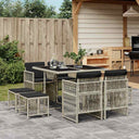 vidaXL 9-delige Tuinset poly rattan zwart